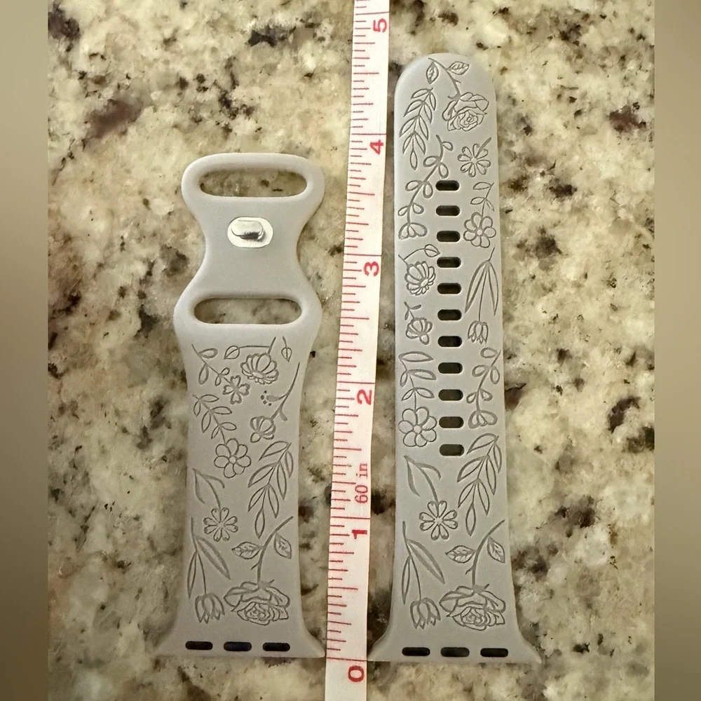 Floral Silicone Apple Watch Bands - Multiple Colors